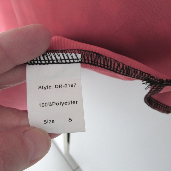 Pink Martini Retro Dress Cowl Neck Cap Sleeve Pinup Black & Pink Polka Dot Dress - Picture 6 of 11